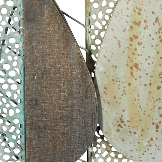 47" Brown Modern Leaves Wall Décor